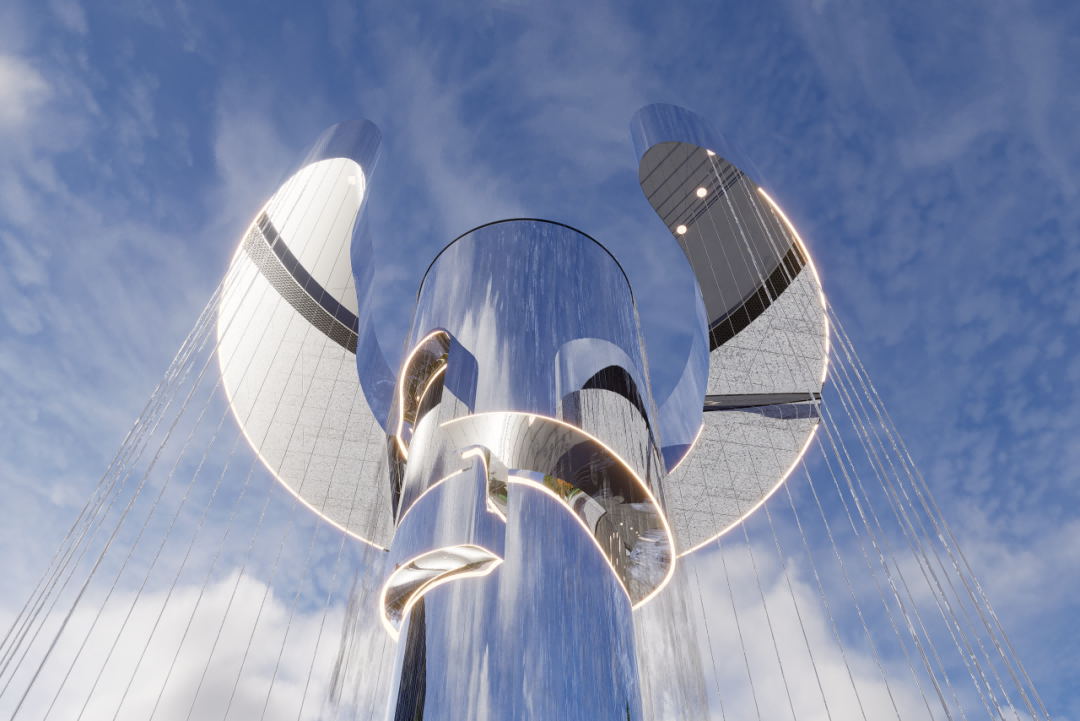 custom water feature roundabout sculpture at Lake Malawi luxury resort
