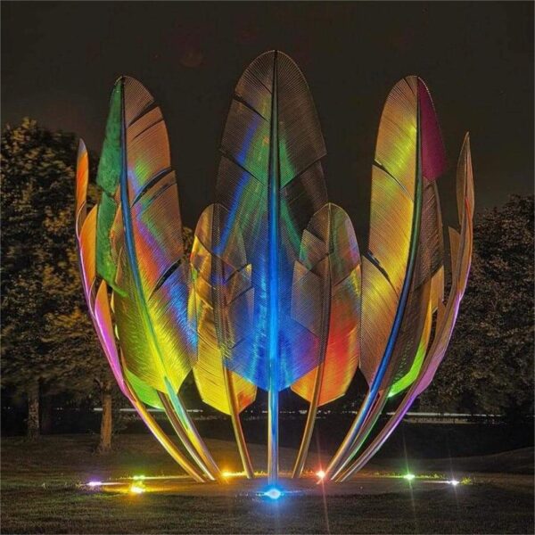 Rainbow Feather Sculpture