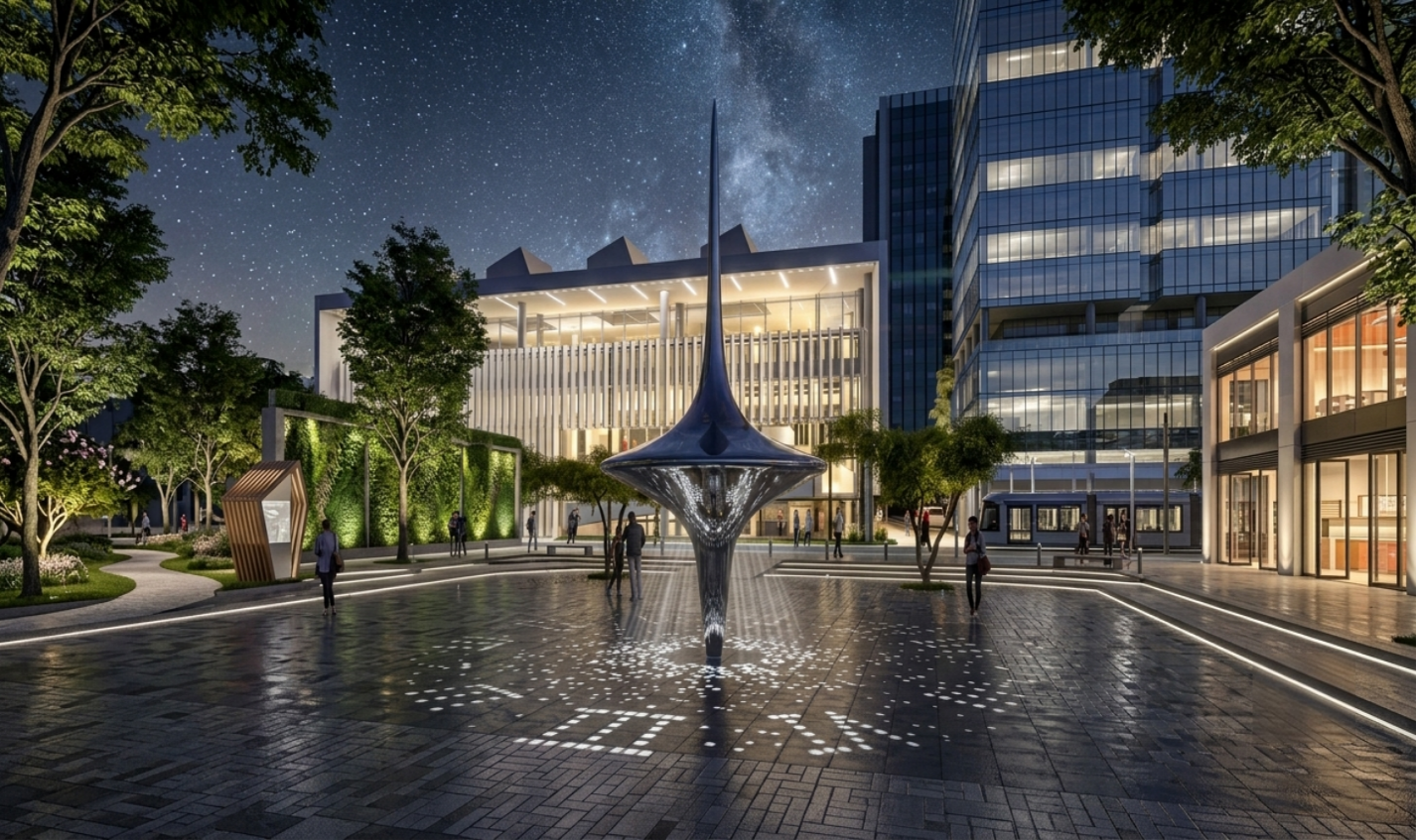 Spinning Top Stainless Steel Sculpture