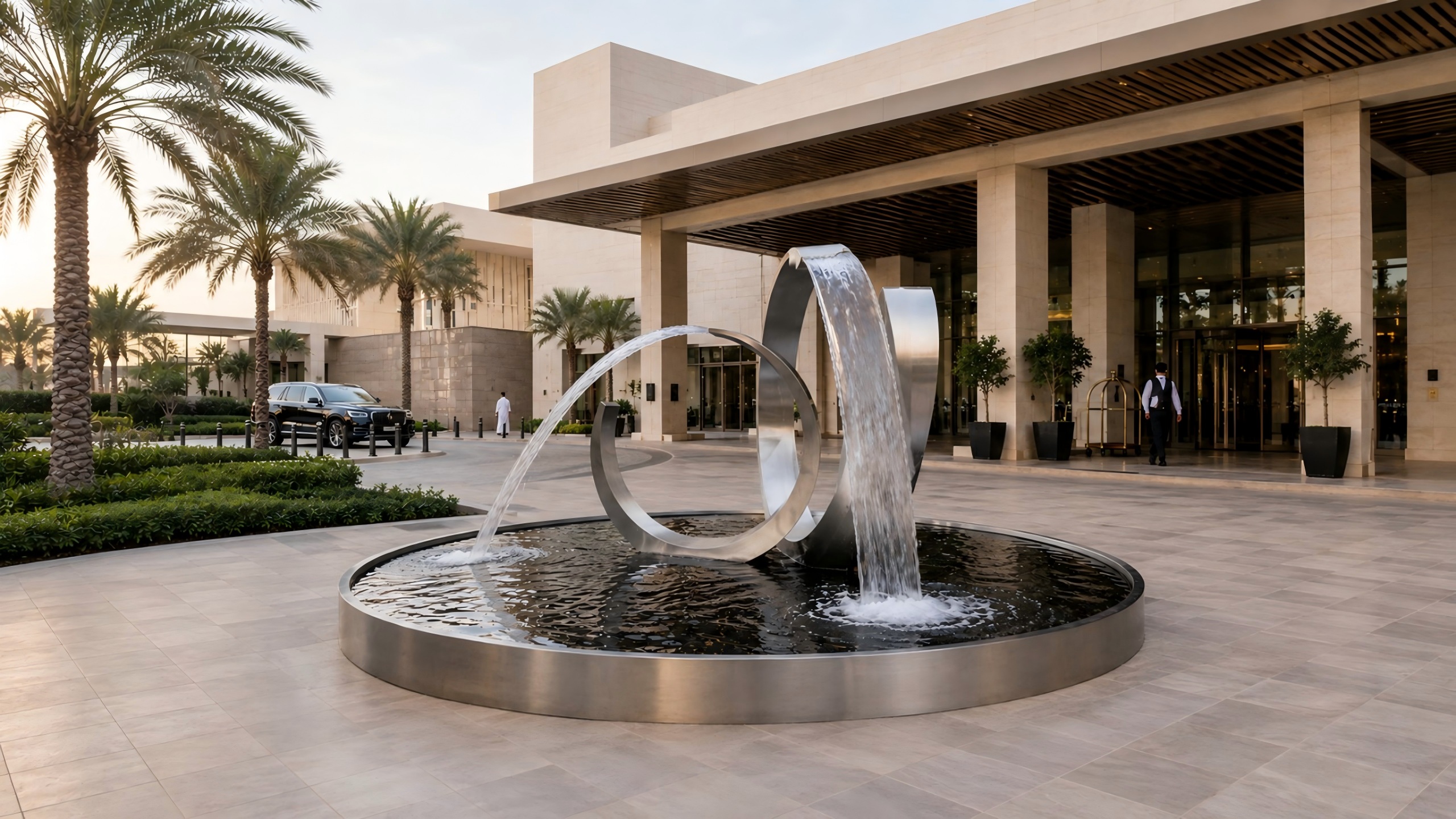 Stainless Steel Fountain Sculpture