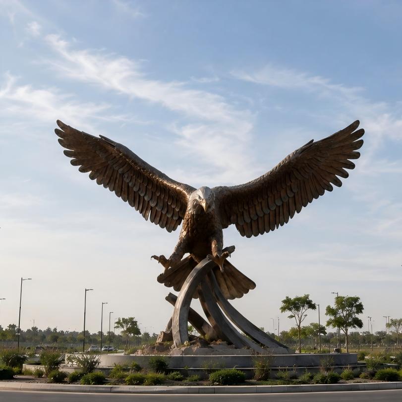 Bronze Falcon Sculpture