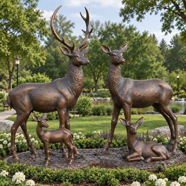 Bronze Deer Sculpture
