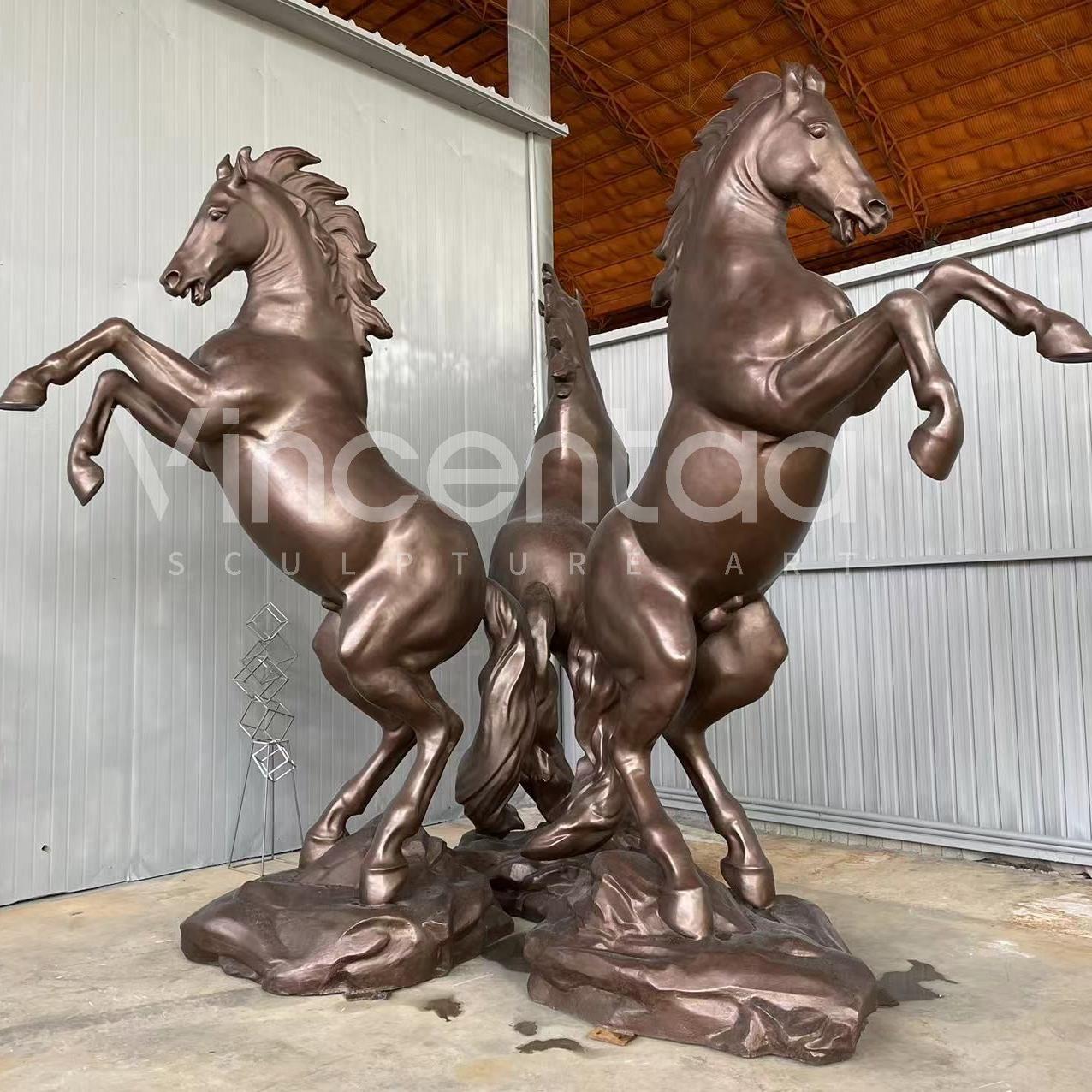 Leaping Bronze Horse Sculpture