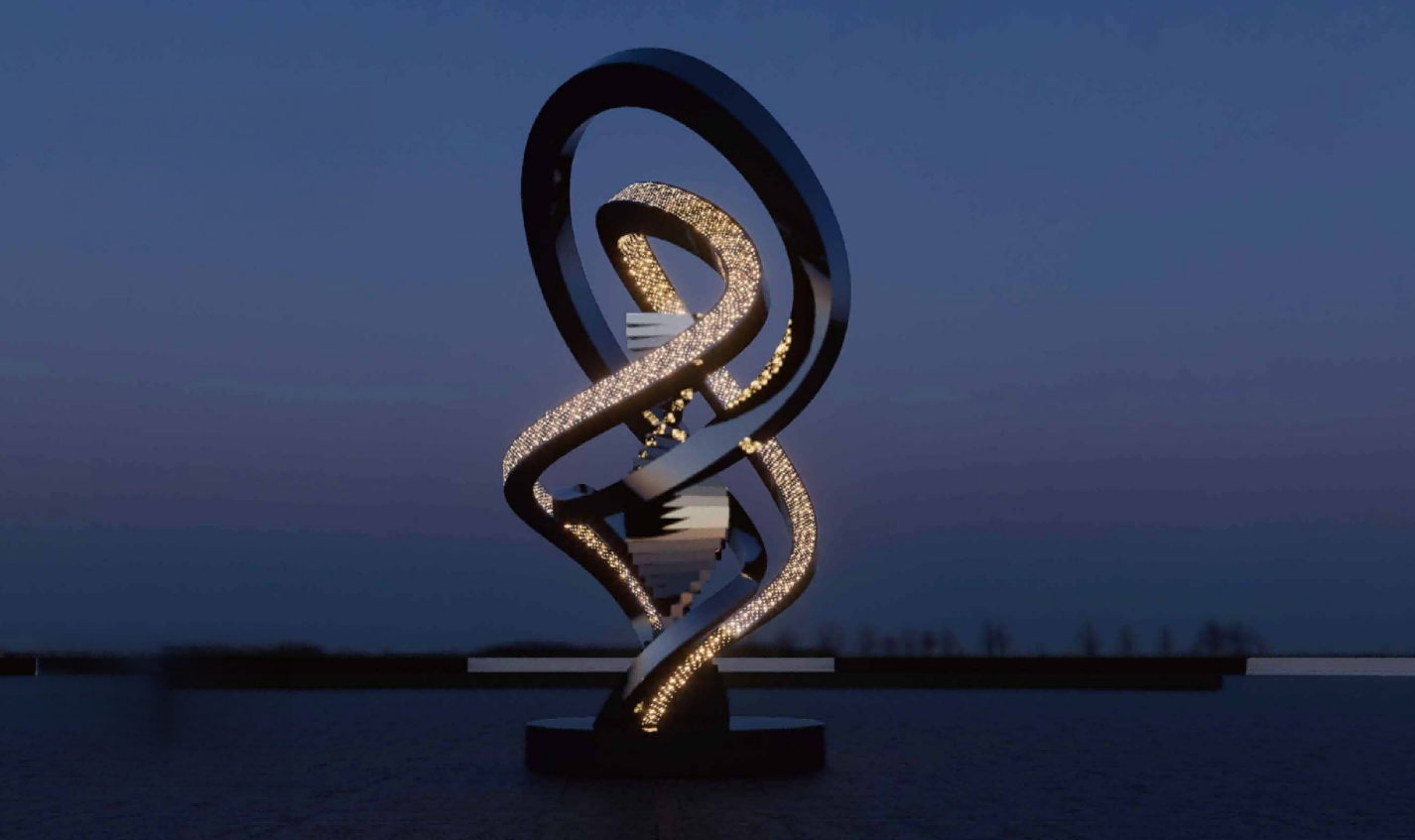 mirror polished stainless steel sculpture (2)(1)