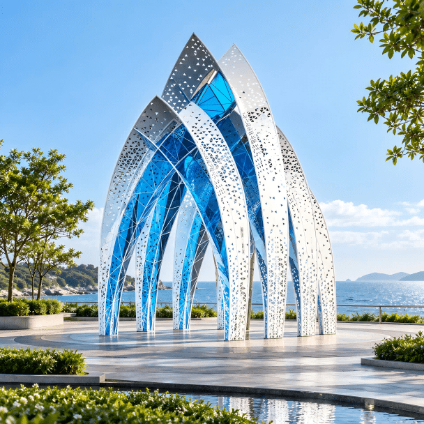stainless steel structure sculpture
