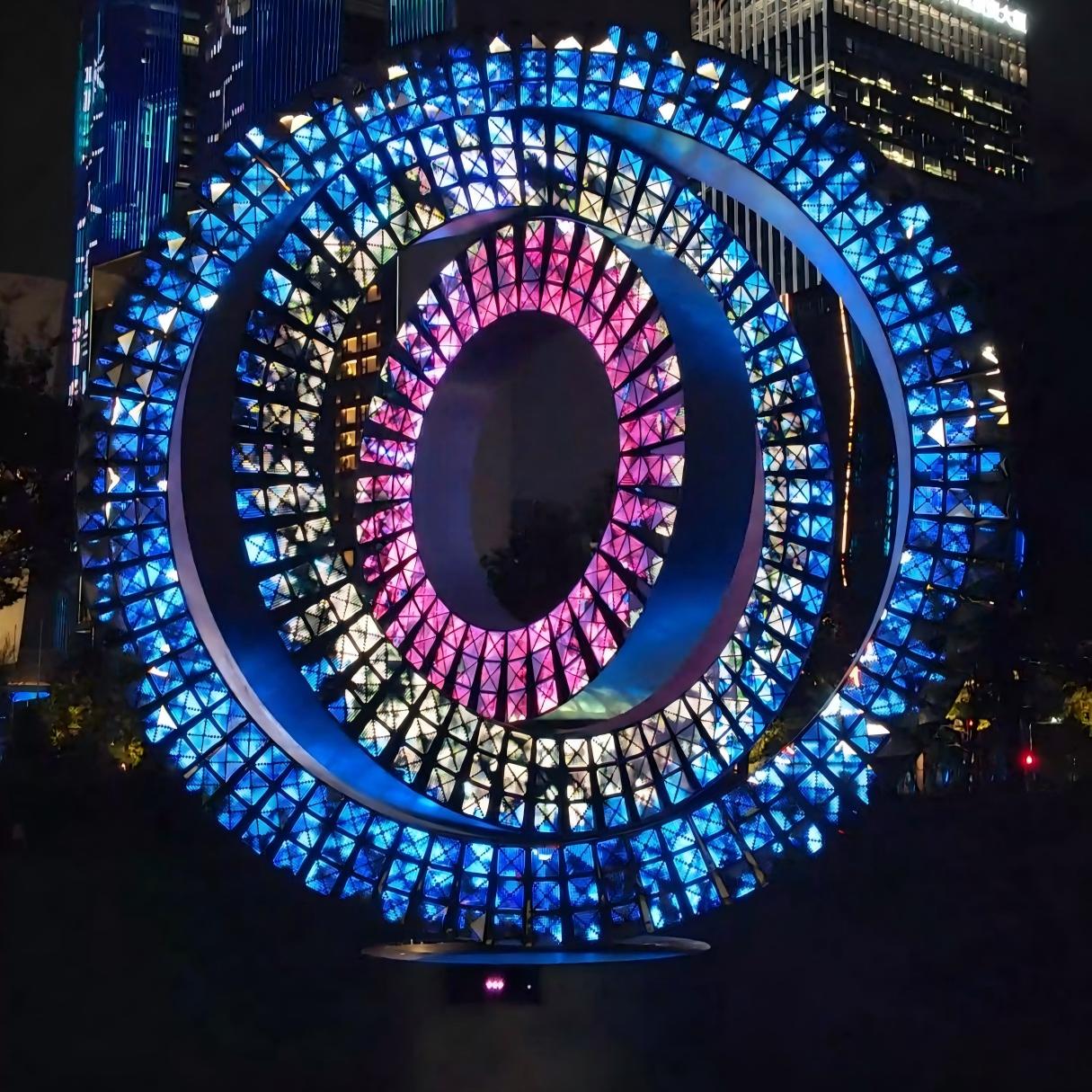 stainless steel lighting sculpture